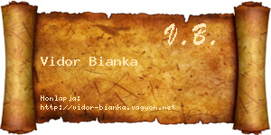 Vidor Bianka névjegykártya