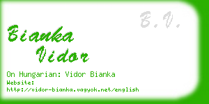 bianka vidor business card